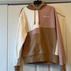 Women’s medium color block Champion hoodie.